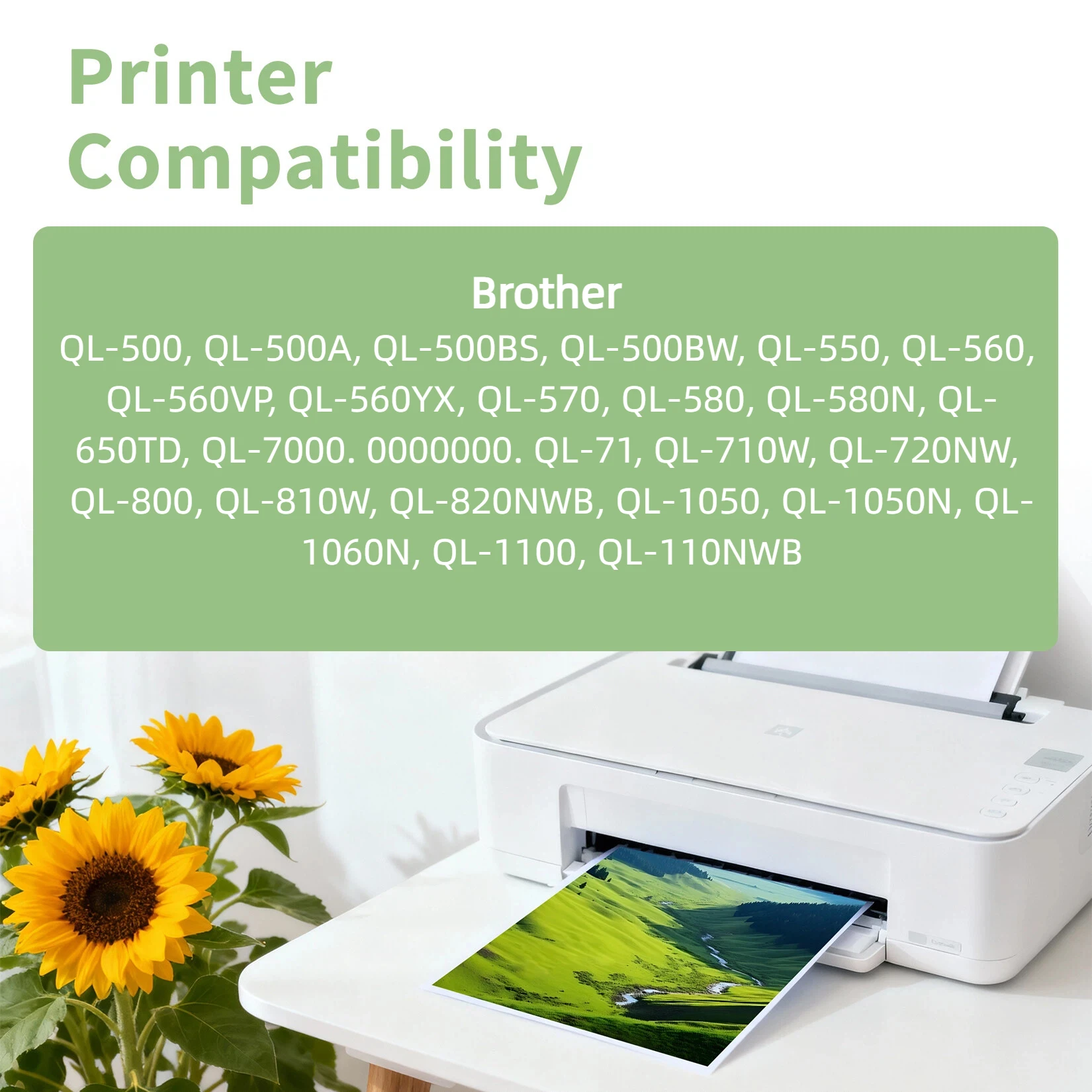 Yowell 5 X DK-44205 (62mmx30,48m) Kompatible Etiketten Kompatibel mit Brother QL-500, QL-500A, QL-500BS, QL-500BW, QL-550 – Detail 2