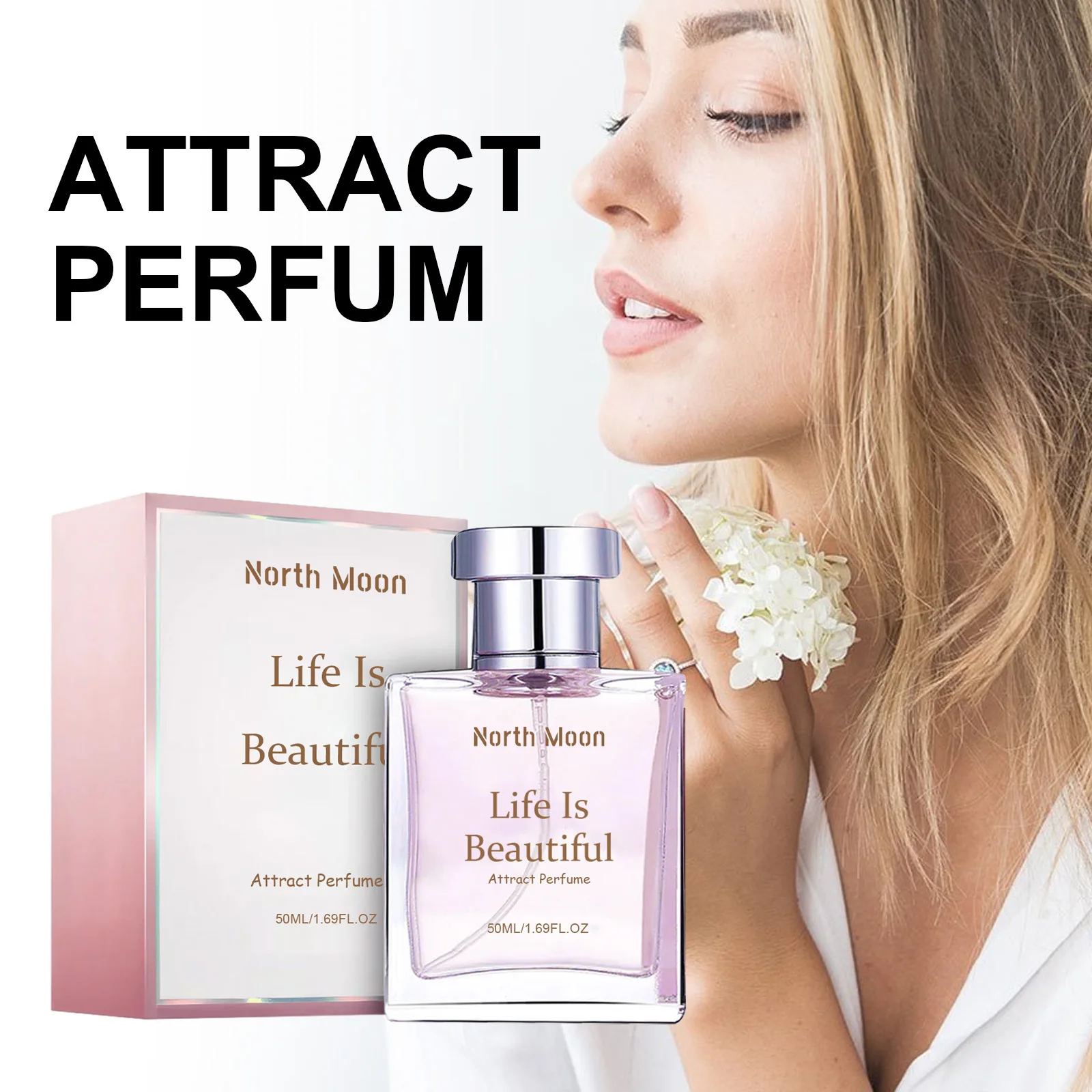 North Moon 50ml Bloemen Feromoon Parfum Spray Langdurige Lichaamsgeur Charme Release Flirten Dating Mist Deodorant Parfum