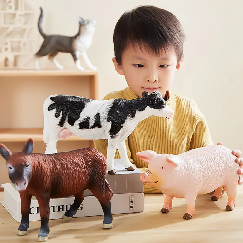 Simulation Wild Poultry Animal Pig Cow Rabbit Model Action Figure Zoo Elephant Zebra Giraffe Panda Rhino Bear Kid Education Toys