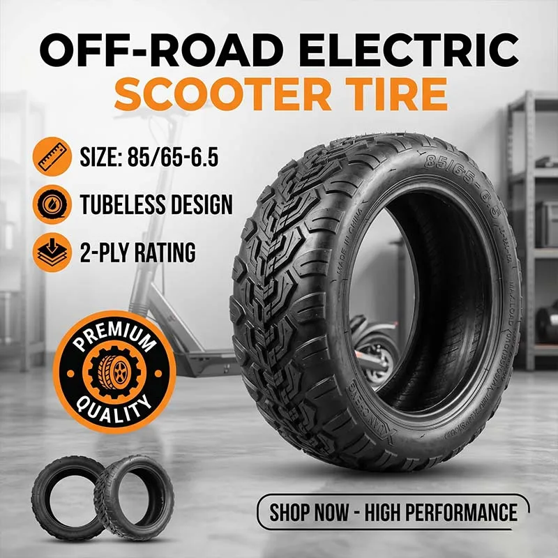 

85/65-6.5 Vacuum Off-Road Tire for Kugoo M4/Zero 10X/Kaabo Mantis, Anti Puncture High Grip, Shock Absorb Replacement
