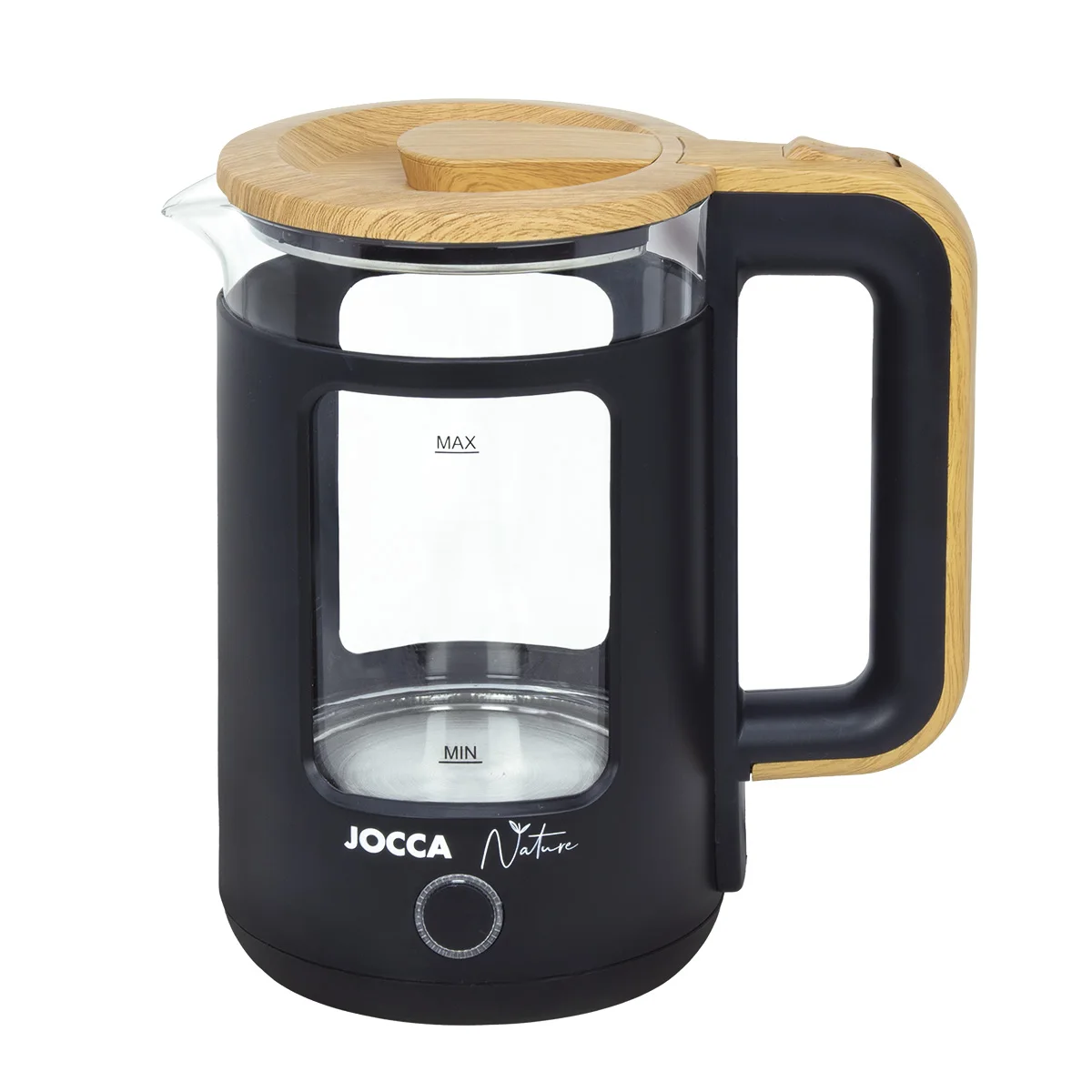 1.8L Capacity Black Nature Range Electric Jocca Water Boiler Fast Boiling 360 ° Rotating base Automatic Shutdown Concealed Resistance Borosilicate Glass Compact Powerful 1500W