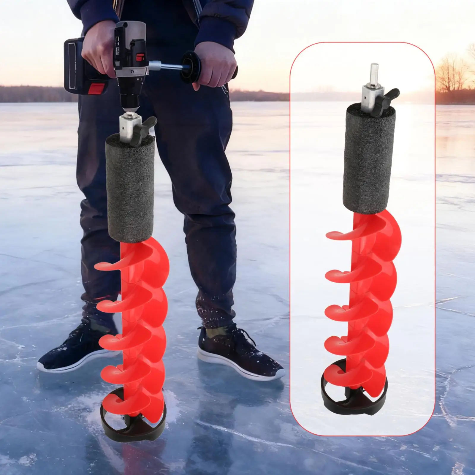 

50cm/75cm Ice Drill Auger Fishing Drill Electric Ice Fishing Auger Sturdy Ice Auger Fishing Supplies Outdoor Supplies Winter