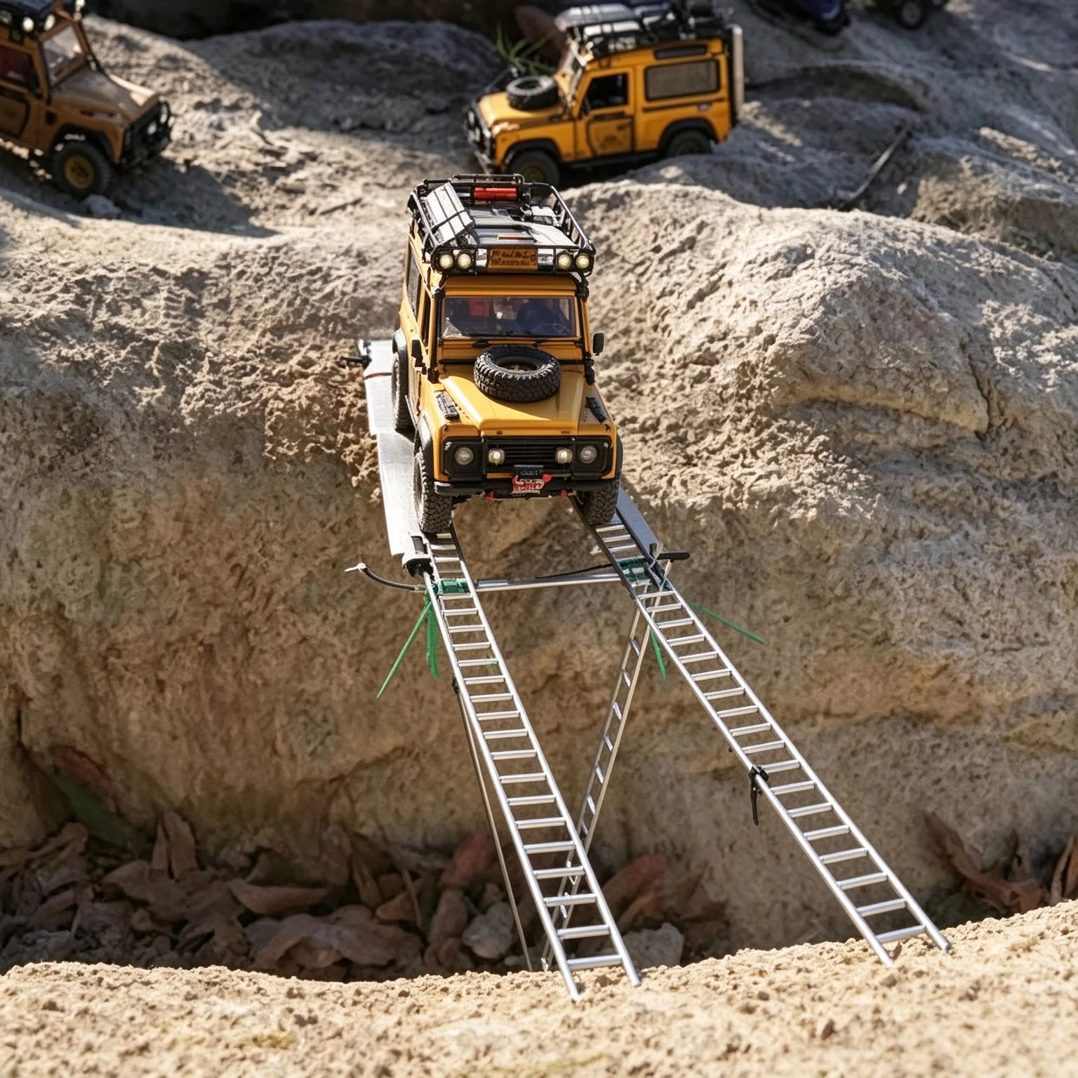 D1RC Simulation Ladder Bridge for 1/8 1/10 RC Crawler, Outdoor Scene Building Obstacle Accessory for RC Rock Crawler