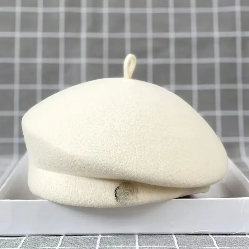 Classique dames béret chapeau fantaisie laine feutre chapeau plus chaud hiver chapeau casquette blanc noir femmes Fedora chapeau fascinateur pilulier chapeau formel