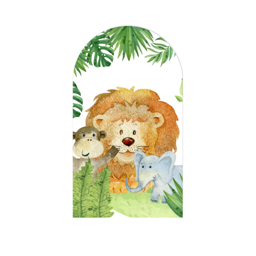 Safari Jungle Animal Theme Birthday Baby Shower Party Arch Backdrop Cover