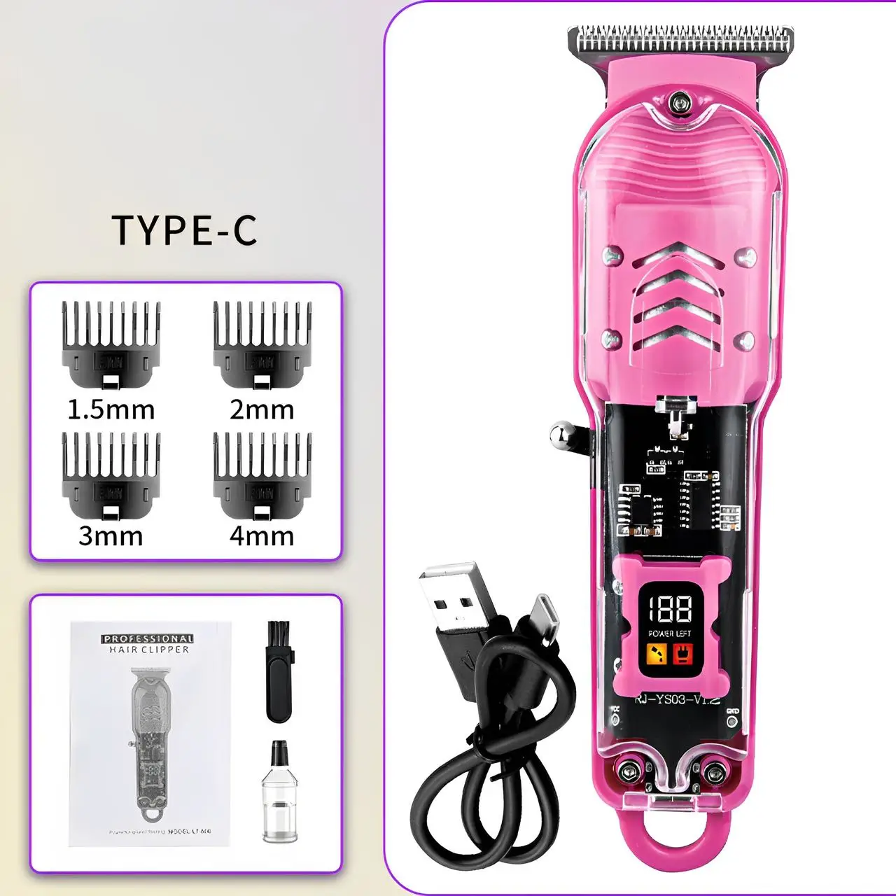 Barba De Para Cortar مع شاشة العرض ، إزالة لاسلكية احترافية #5