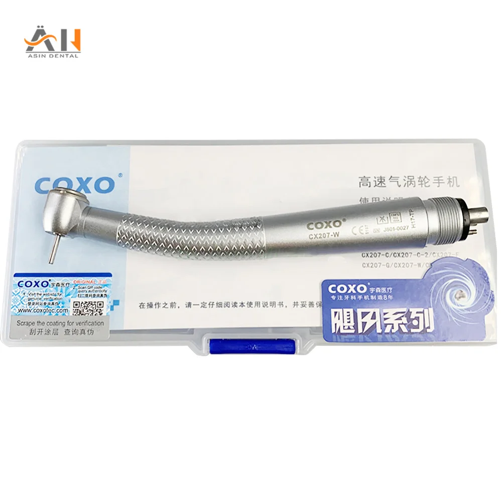 COXO CX207-W push button Dental high speed handpiece Air Turbine 2/4 Hole