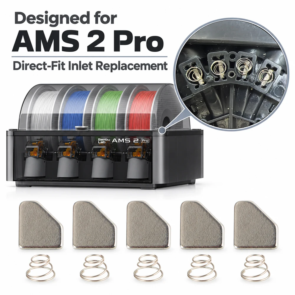 Filament Inlet Parts for Bambu Lab AMS 2 Pro Metal Guide Tabs with Springs Filament Loading Replacement Accessories