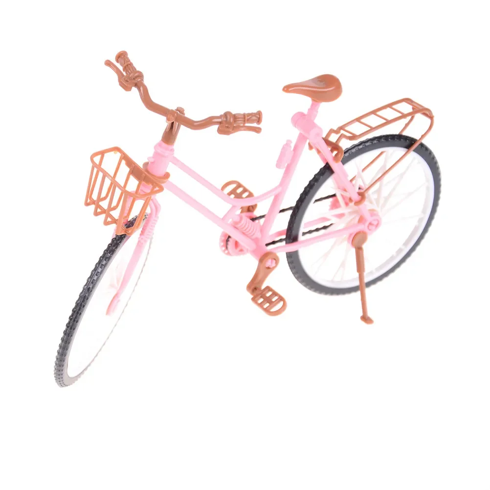 AliExpress DIAPER&CORED 1pc Fashion Beautiful Bicycle Fashion Detachable Pink Bike with Brown Plastic Basket for Kids Dolls