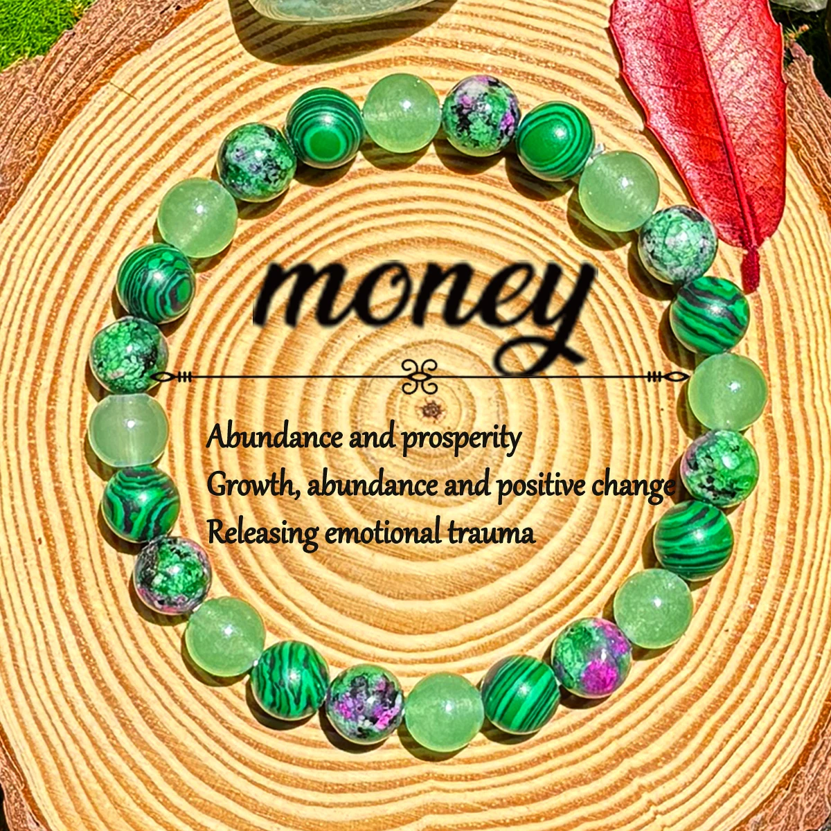 1pc/Abundance and Prosperity Bracelet, Made of Malachite Handmade Beaded Bracelet for Men and Women, Growth, Abundance and Posit