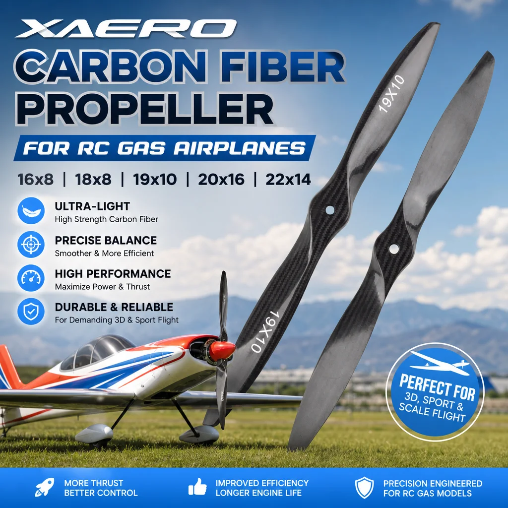 XAERO Carbon Fiber Propeller 19x10 20x16 22x14 for RC Gas Model Fix Wing Airplanes