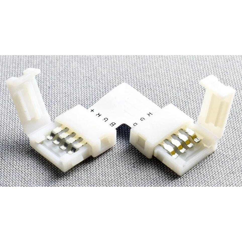 RGB LED Clip conectores para tiras LED, 10mm, 4Pin, 5050, 5630