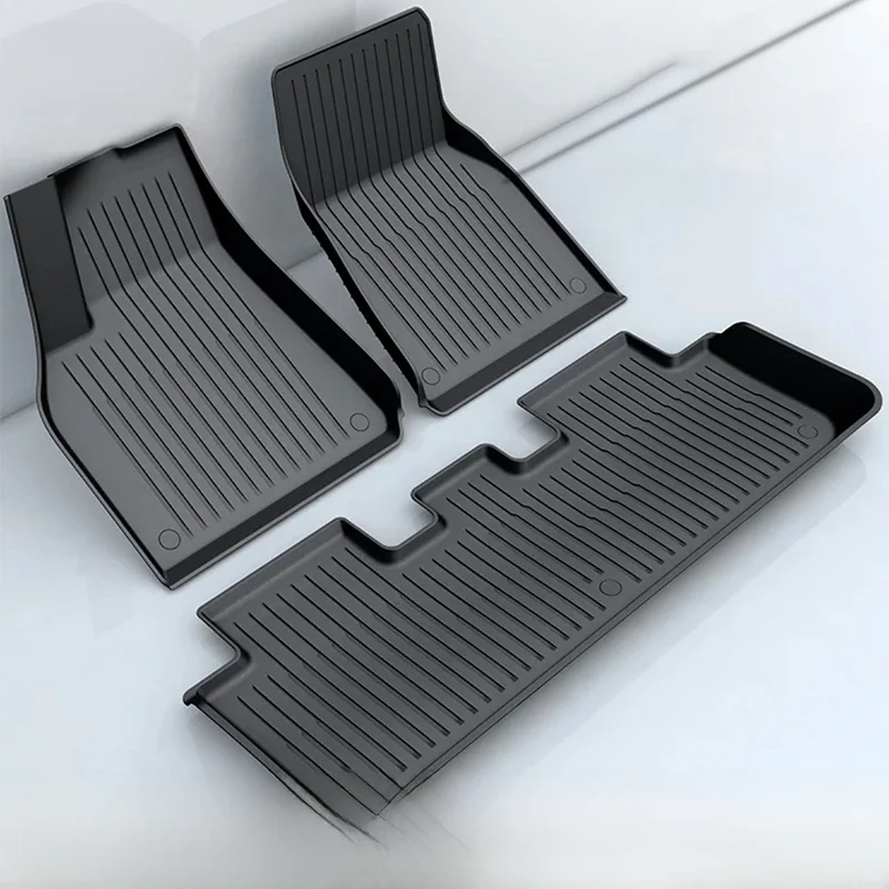 For Tesla Model 3 Y Double Layer Removable TPE Floor Mats Trunk Mat Left Right Driving Waterproof Floor Liners Car Accessories