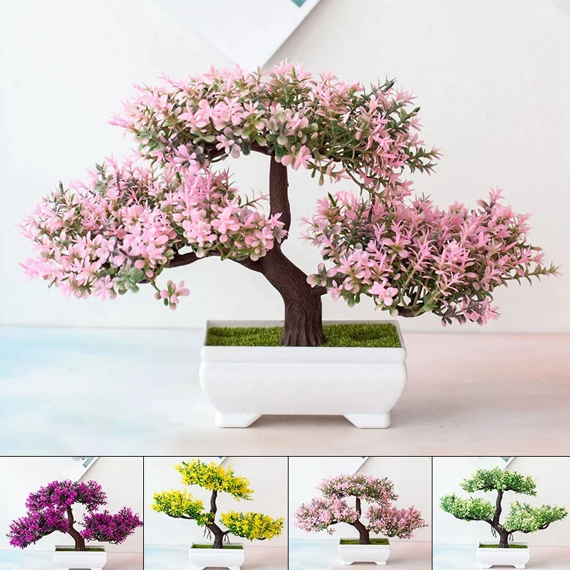 Plantes artificielles bonsaï, petit Pot d'arbre, fausses fleurs, ornements en Pot pour la maison, décoration de Table, décor de jardin d'hôtel