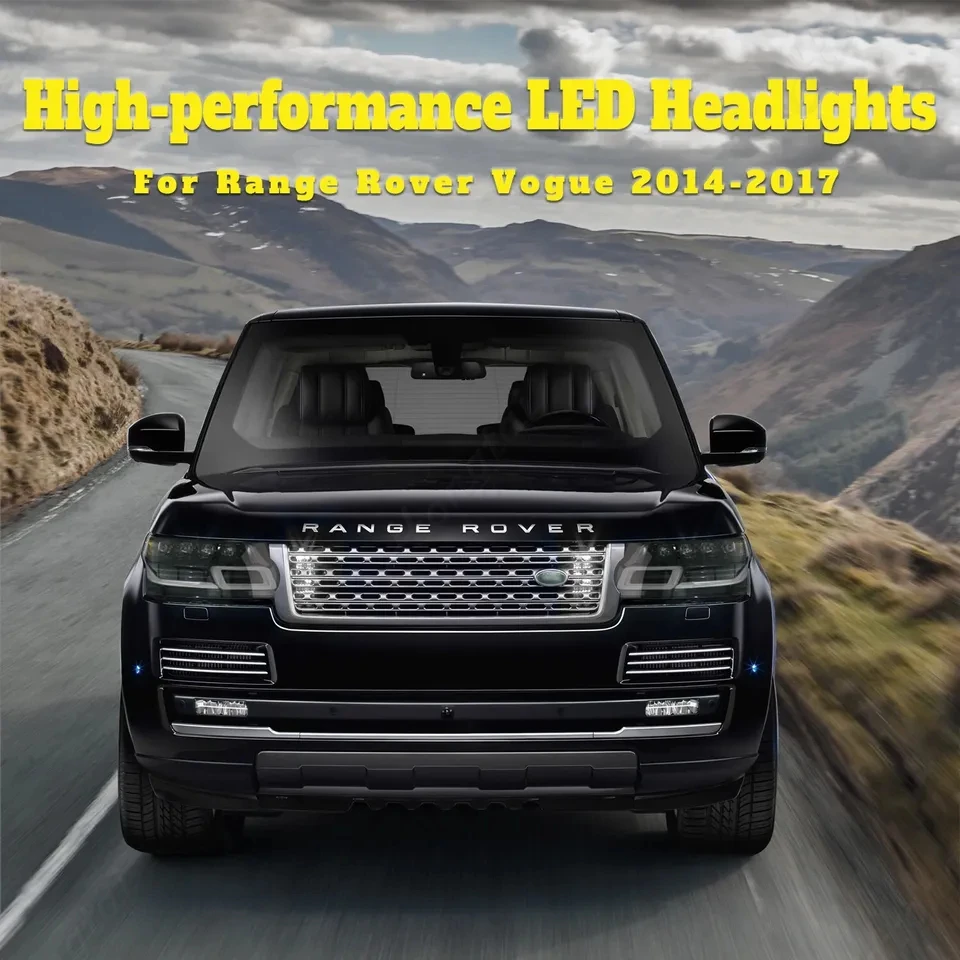 For 2013 2014 2015 2016-2017 Land Rover Range Rover retrofit and upgrade full LED lens headlight assembly, day run turn signal