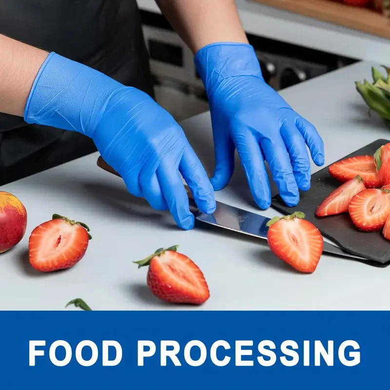 

Disposable NBR Nitrile Gloves, Rubber Material, High Elasticity & Tear-Resistant for Dishwashing & Dessert Making