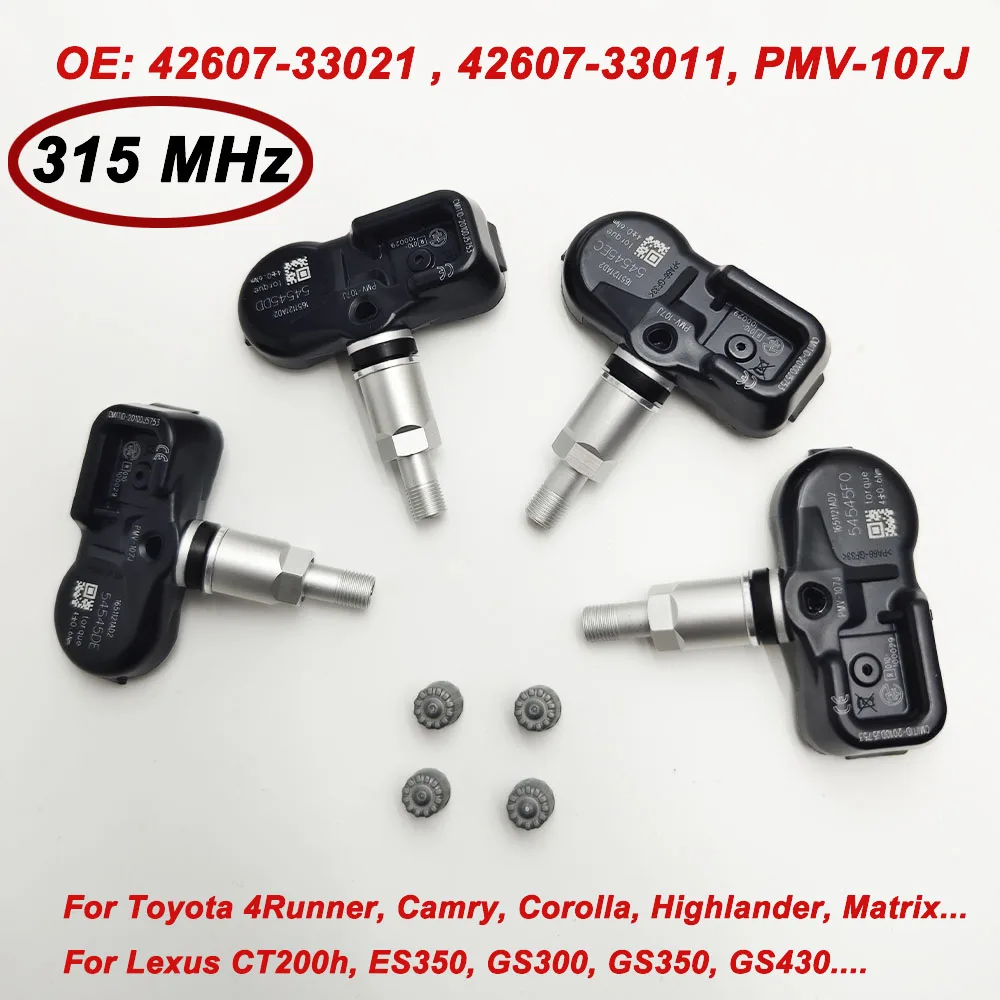 42607-33021 315MHz TPMS PMV-107J For 2009 2010 2011 2012 2013 Toyota Lexus TIRE PRESSURE MONITOR SENSOR 42607-33011 42607-06011