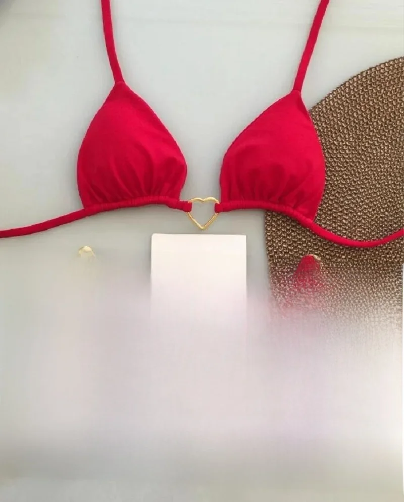 RUOTONSEPT seksowny Halter jednokolorowe bikini zestaw damski strój kąpielowy dwuczęściowy trójkątny stringi stroje kąpielowe strój kąpielowy brazylijski Biquinis — zdjęcie 2