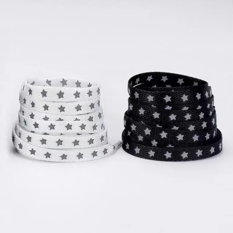 1 paire de lacets réfléchissants étoile AF1 baskets lacets de chaussures lacets réfléchissants colorés lacets lumineux plats accessoires de chaussures