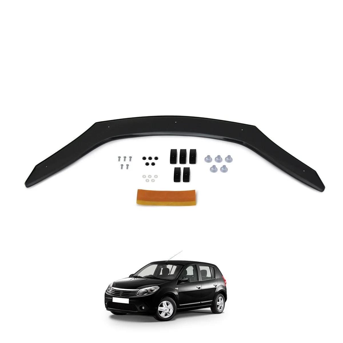 FOR Dacia SANDERO 2009-2012  models Front Hood Protection Spoiler Bug Shield Hood Deflector Guard Glossy Black Deflector