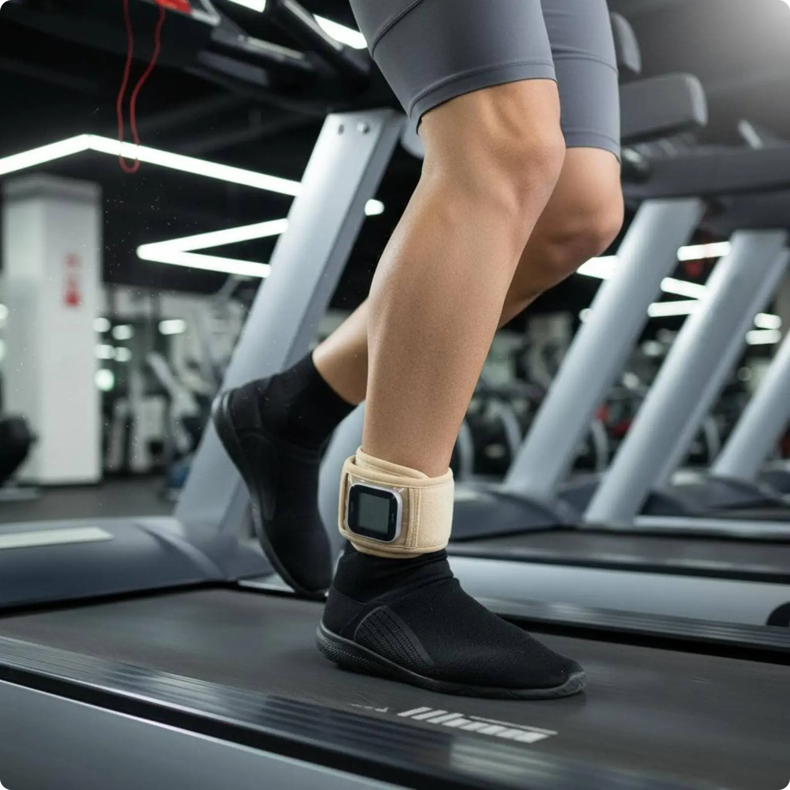 Step Counter Ankle Band Adjustable Pedometer Ankle Band Portable Pedometer Strap for Walking,Running,Training Black - Clear Pvc