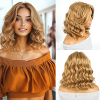 Honey Toned Lace Front Human Hair Wigs For Women Honey Blonde With Shadowed Roots Lace Curly Wigs Human Hair Multi Parting