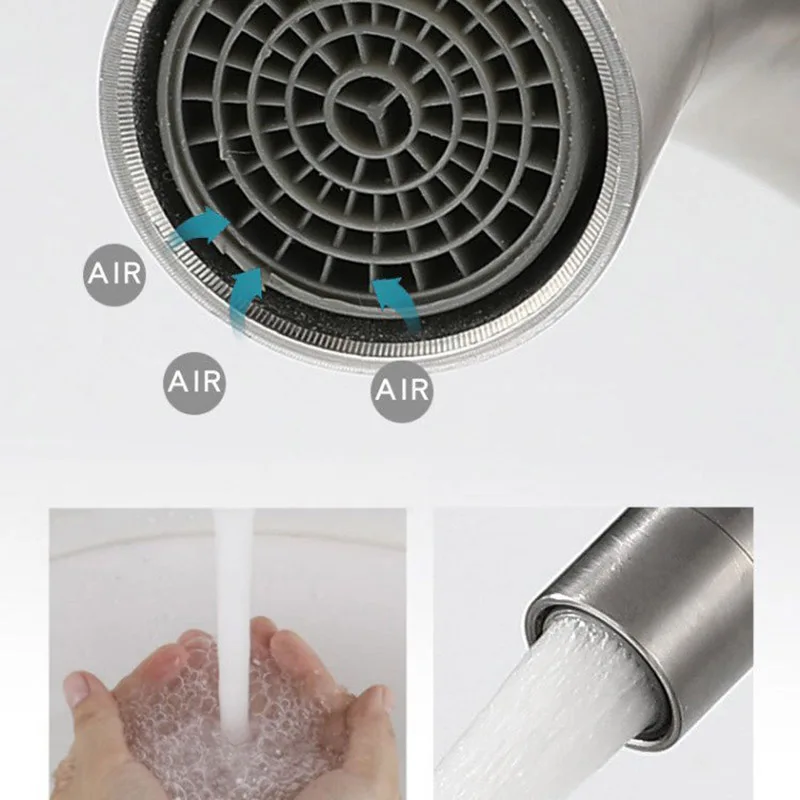 304 Stainless Steel Kitchen Single Cold Water Faucet Full Copper Vegetable Sink Sink Splash-proof Rotatable Faucet