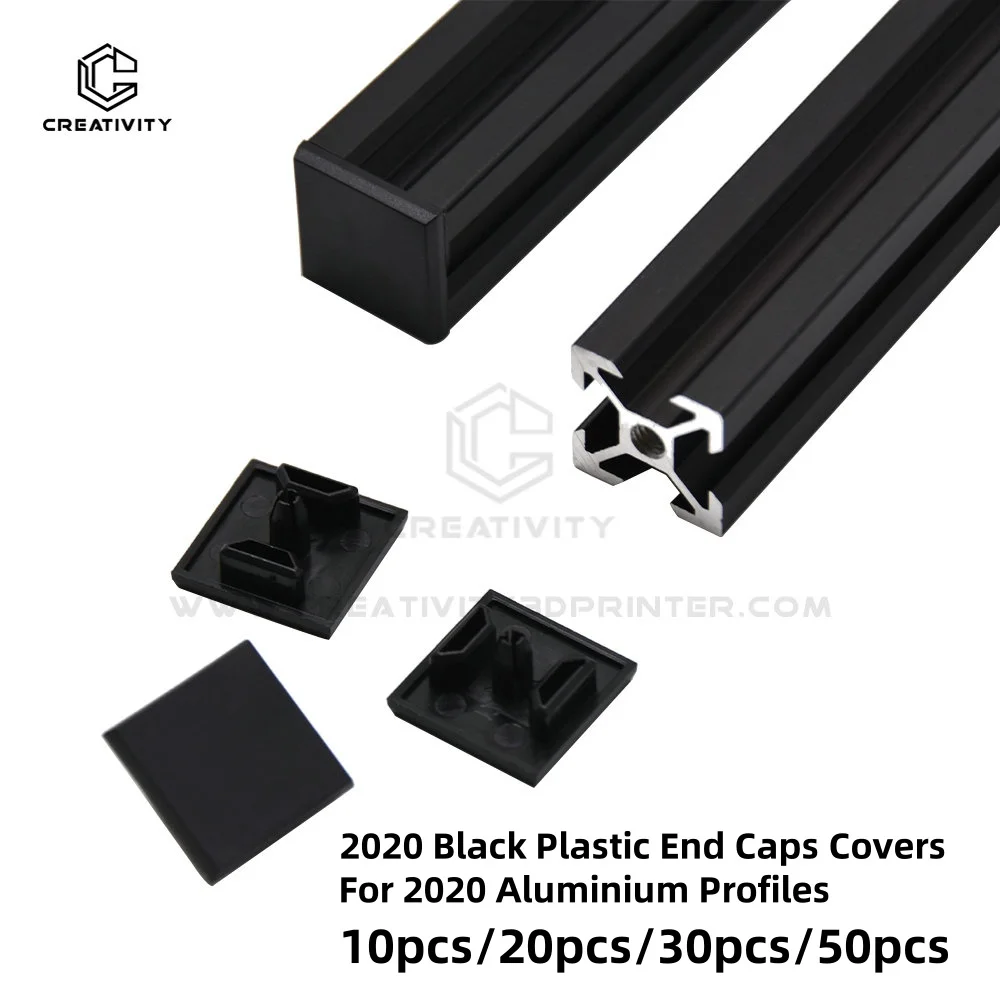 

10/20/50PCS Black Nylon Aluminum Profile End Cap Cover Plate for 2020 Profile