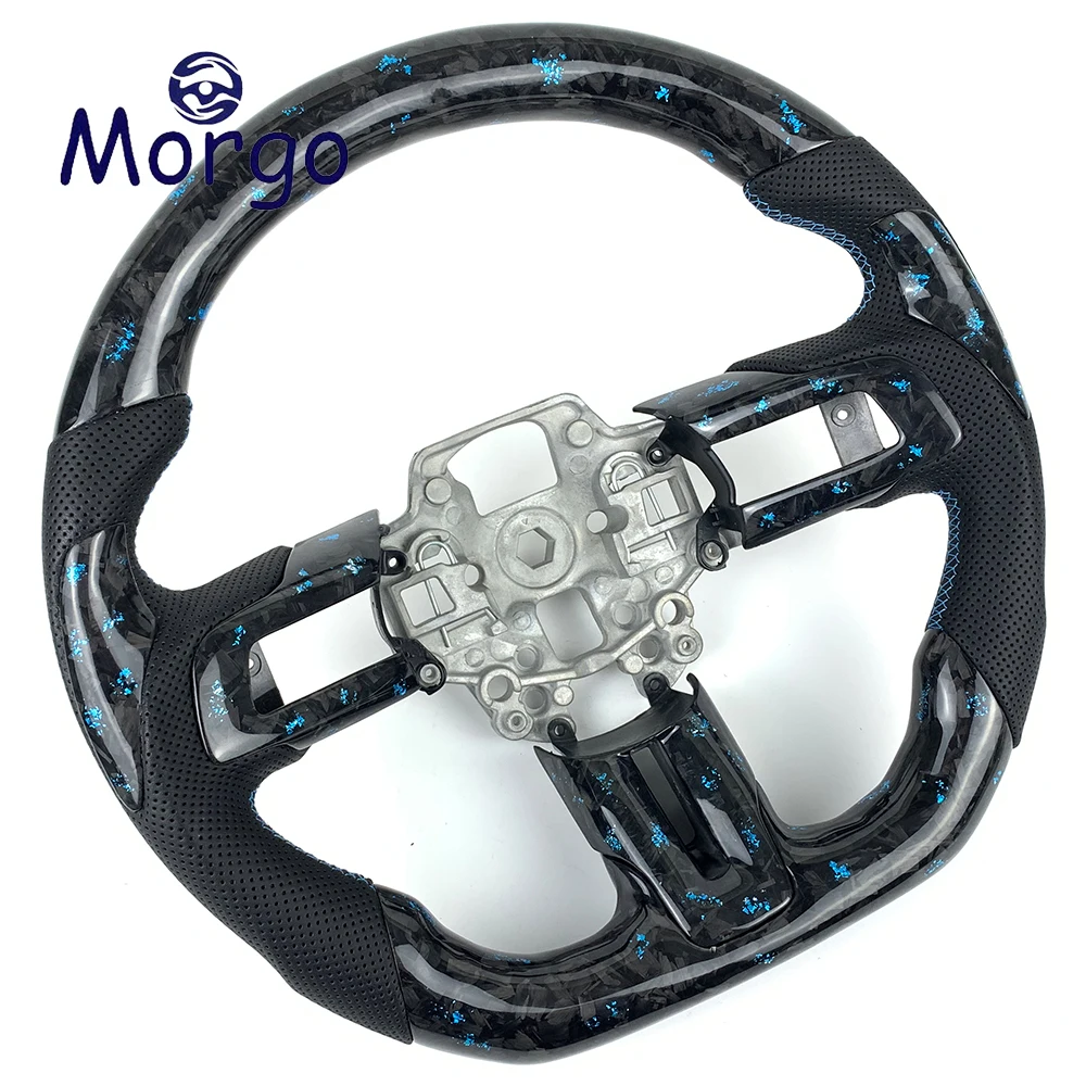 For Mustang GT Shelby 2015 2016 2017 2018 2019 2020 2021 2022 2023 Custom Leather Forged Carbon Fiber Steering Wheel