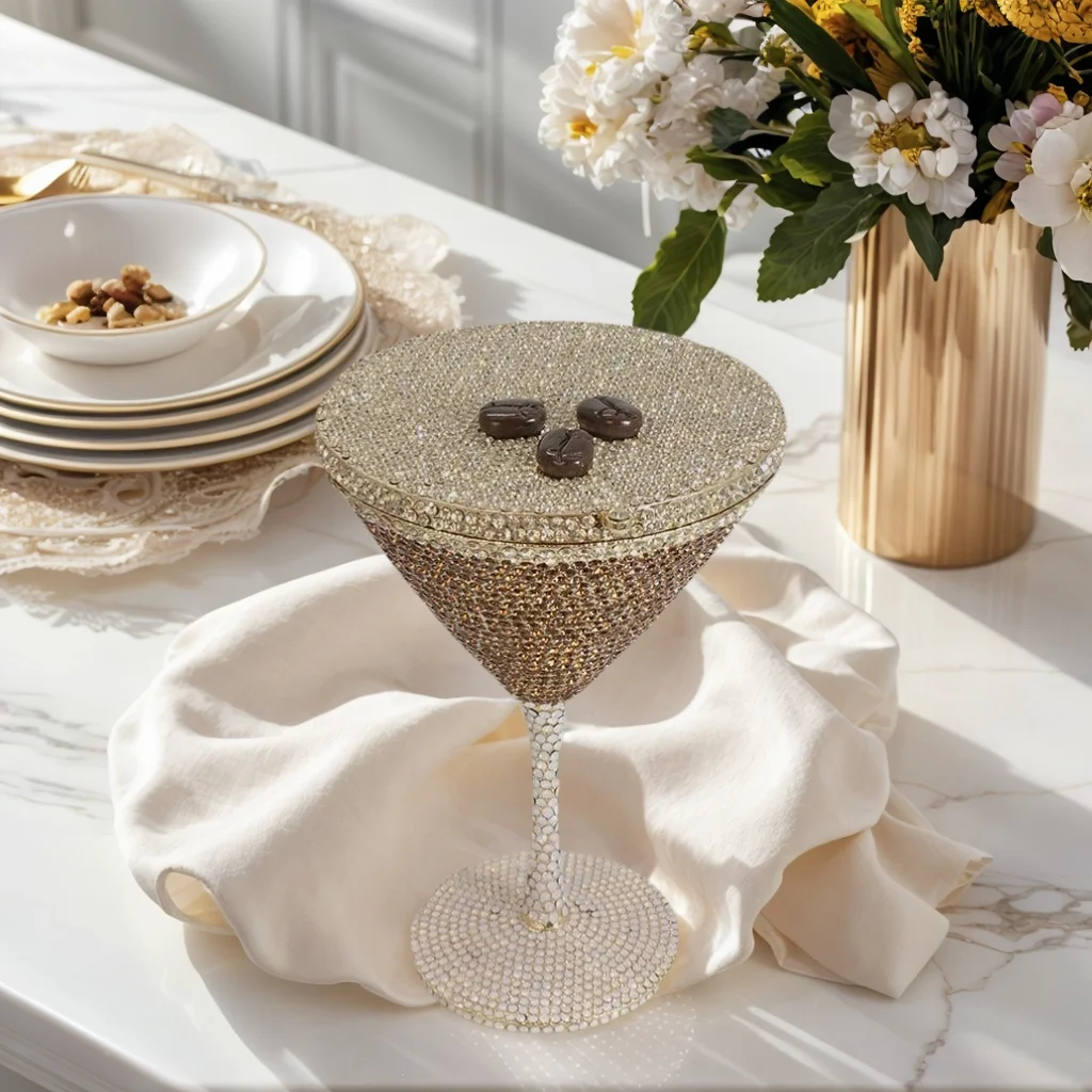 

Women Novelty Coffee Goblet Rhinestone Bag Glitter Crystal Evening Clutch Purse Luxury Handbag for Banquet Party