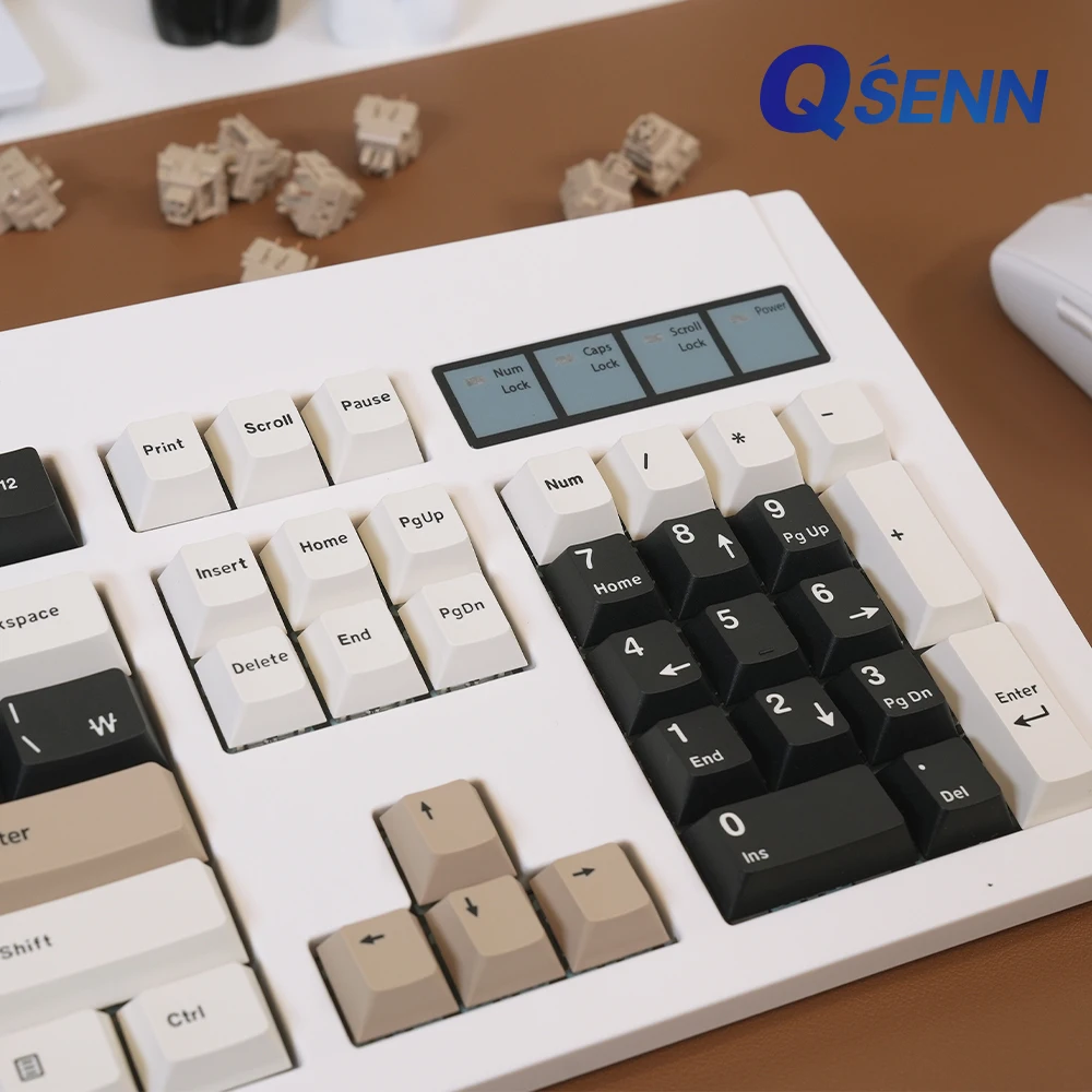 Qsenn-لوحة مفاتيح ميكانيكية dt35 ، pbt ، لوحة مفاتيح ميكانيكية ، لوحة مفاتيح ، حليب ، كريم ، جبن ، جبن ، محور ، v1