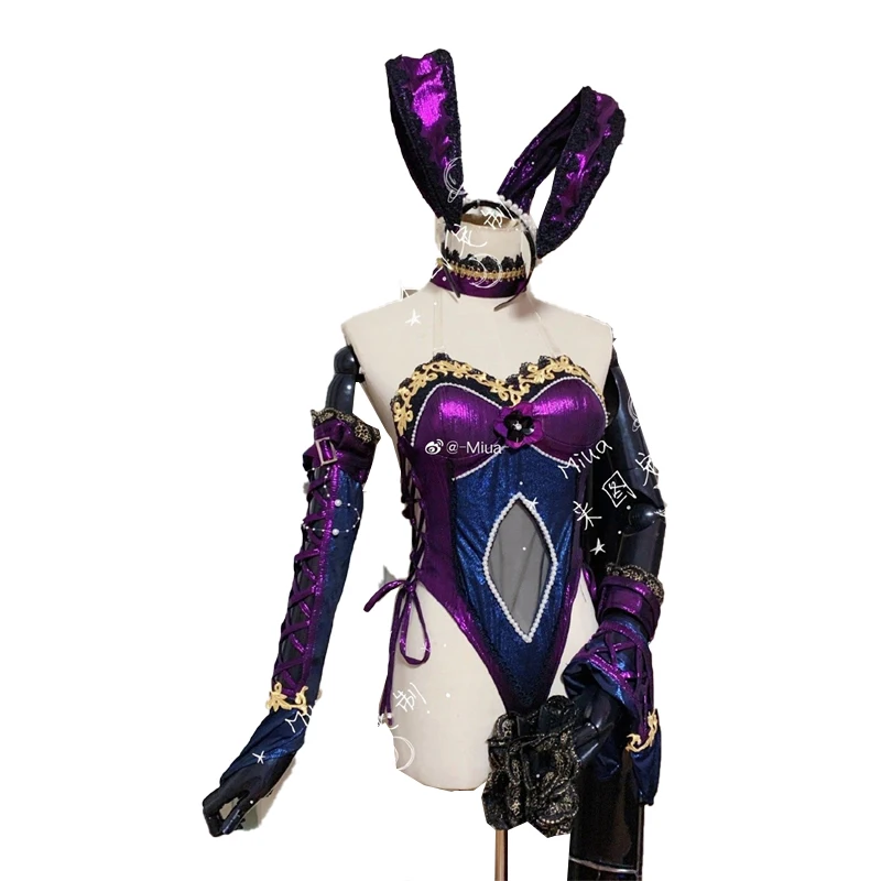 Custom Made Fate Grand Order Minamoto no Raikou Cosplay Costume Purple Bunny Girl Suits Uniform Women Anime Outfits Halloween