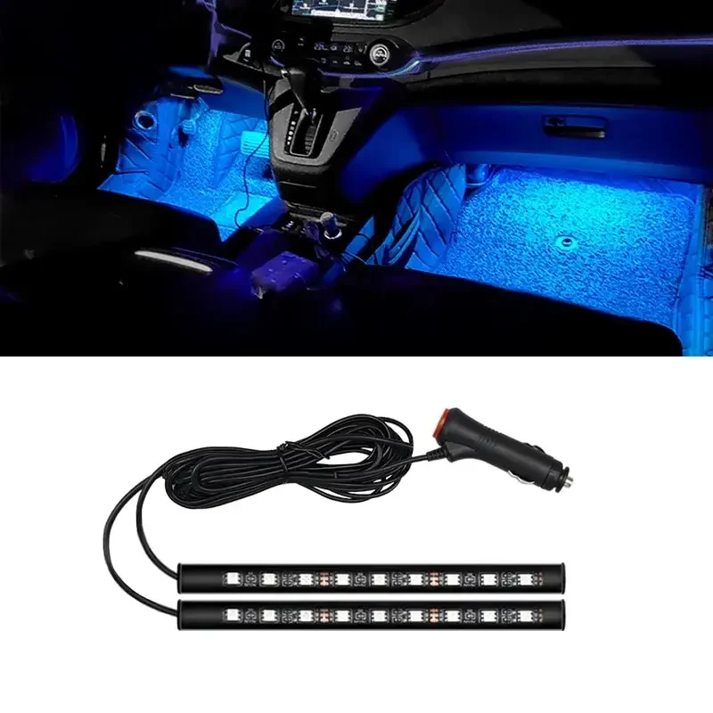 Lumière de pied au néon LED pour voiture, décoration intérieure, rétroéclairage Laguna, allume-cigare, lampe USB, accessoires de véhicule