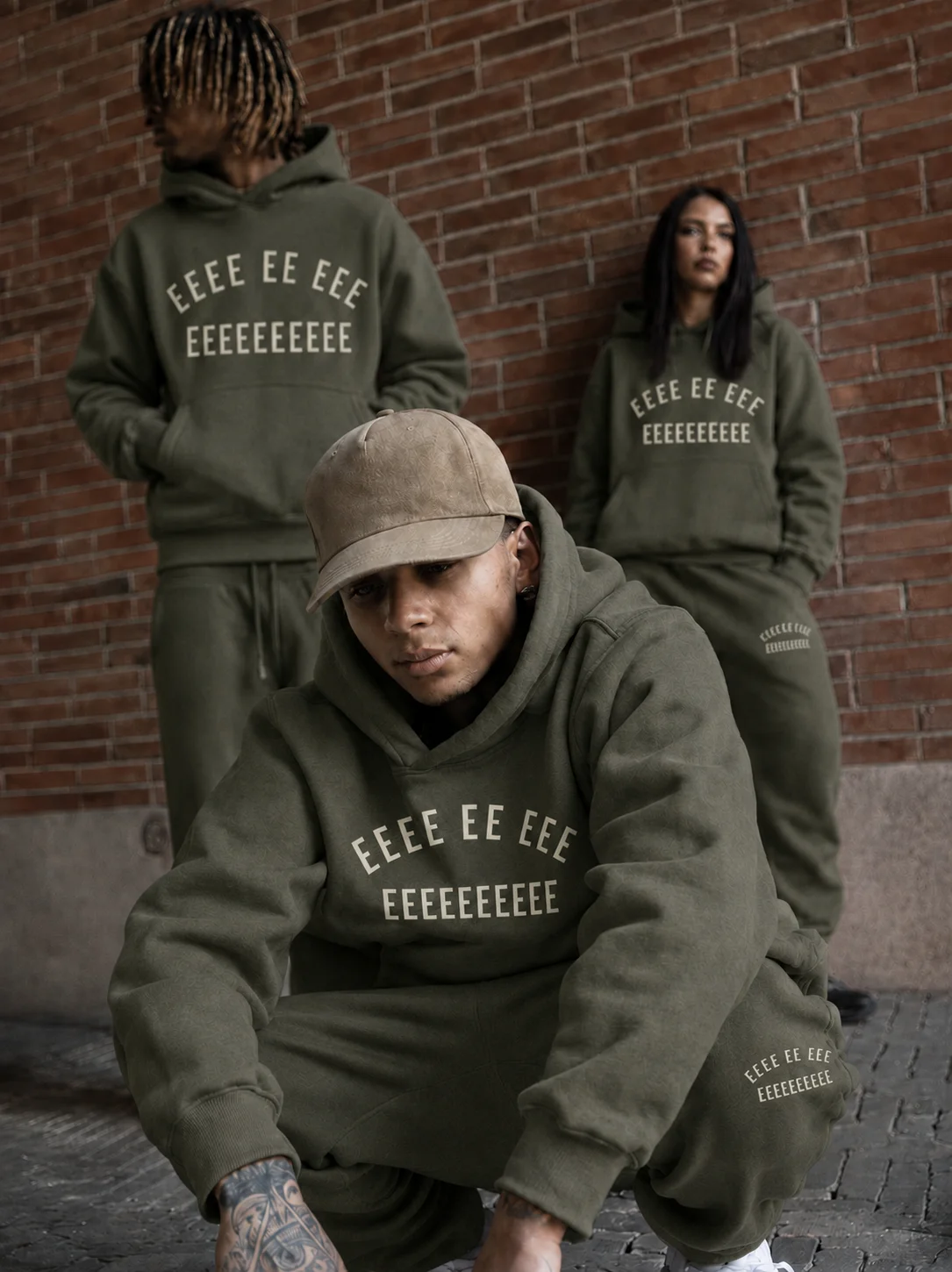 26SS Men's Jogger Set Classic Double Line Brand Design Plush Letter Hoodies Suit High Street Couple Loose Pants Two Piece Set