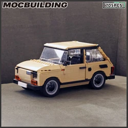 MOC Building Block European Style Car Classic Nostalgia Series 126P Vintage Automobile Tan Collection Birthday Present Toy Gift