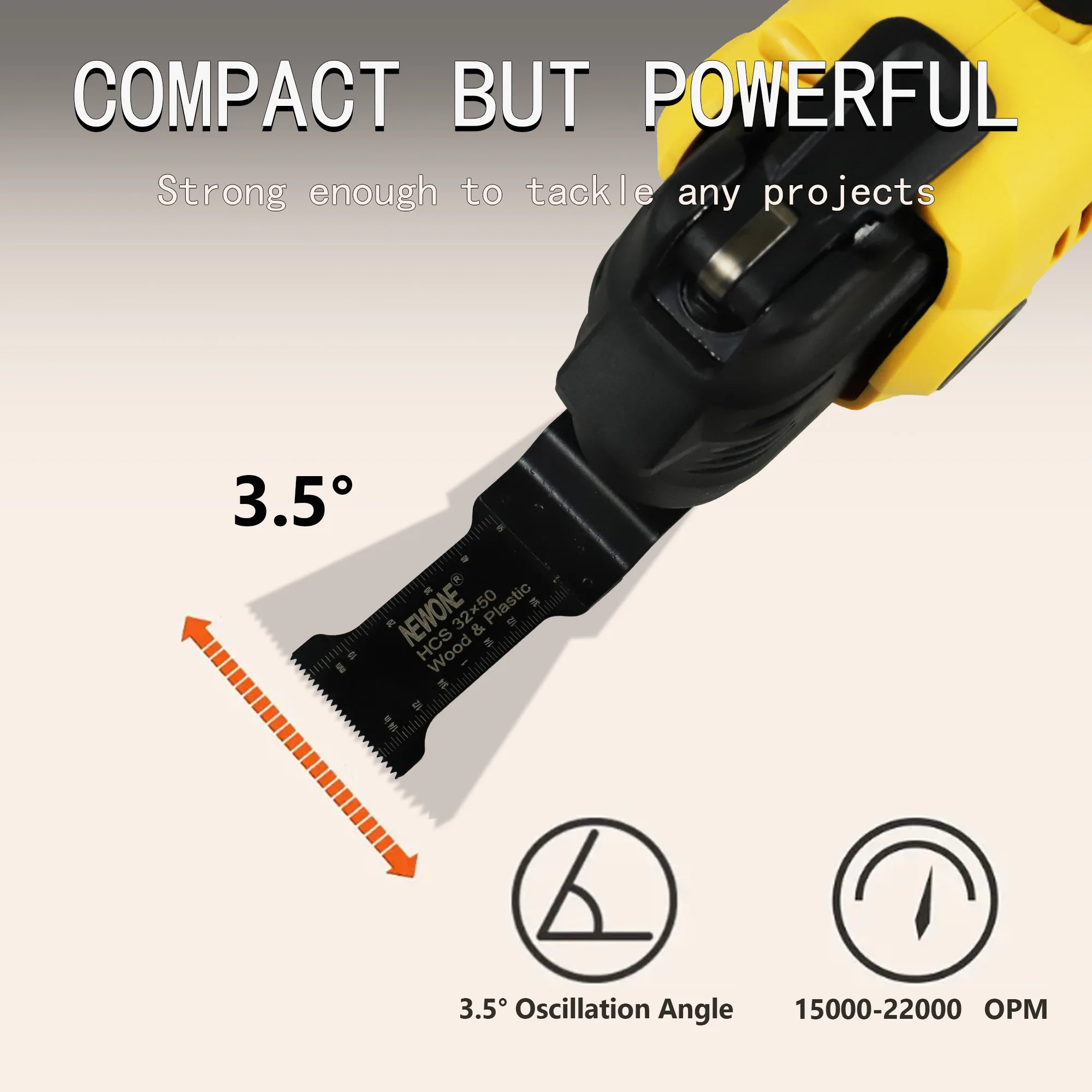 500W Yellow Shock Resistant Universal Treasure Quickrelease Oscillating Tool Suitable For Sawing And Polishing Wood Metal Glass