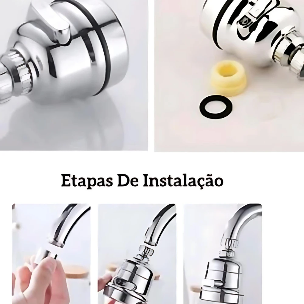 Bico Arejador Extensor Articulado Para Torneiras 360 Inox