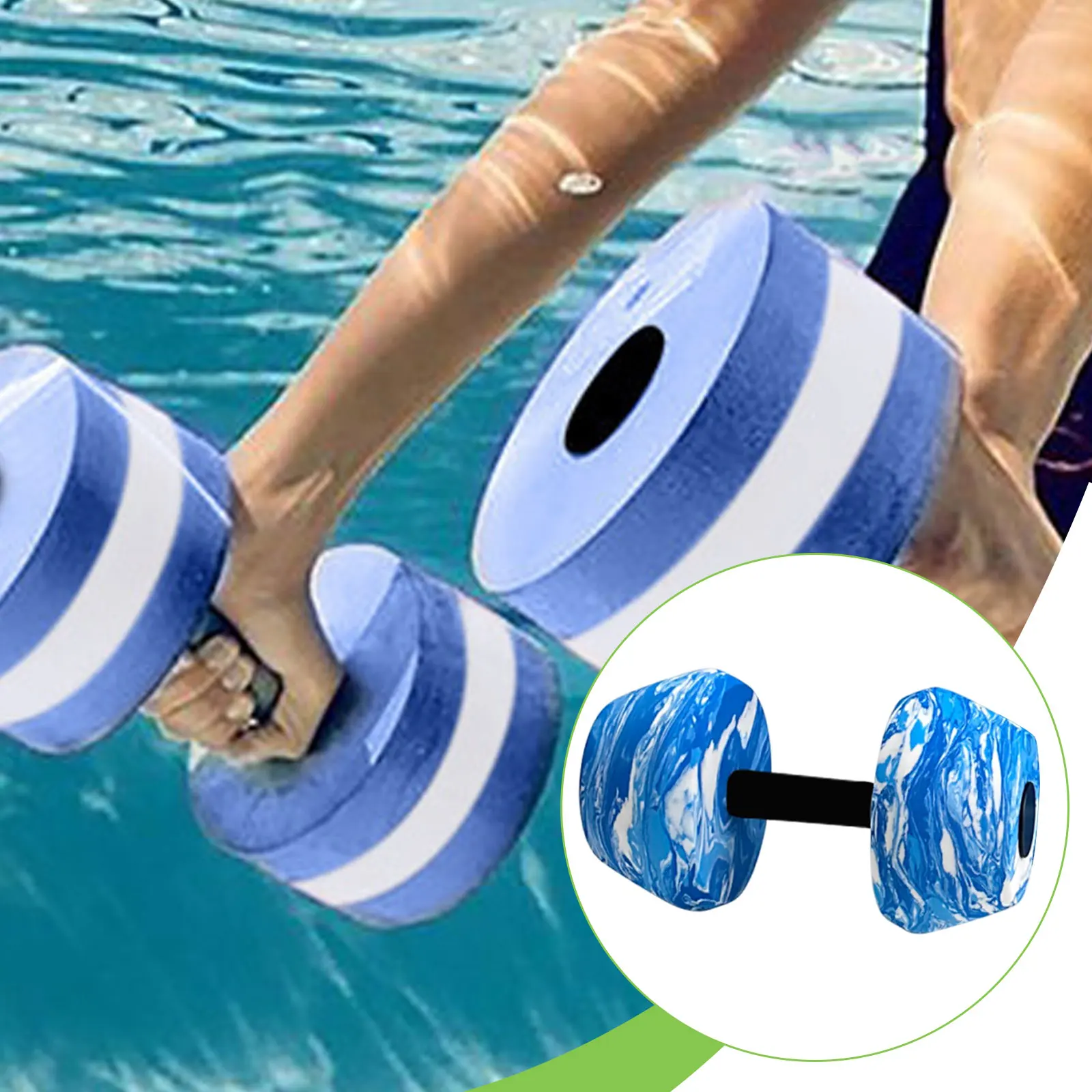 Mancuerna de ejercicio acuático profesional para hombres y mujeres, mancuerna de agua EVA portátil, pesas para piscina, calidad superior
