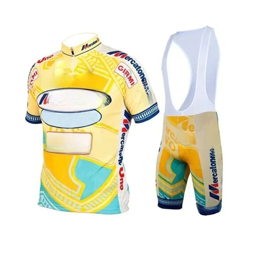 AliExpress NONE Mercatone Uno TEAM Retro Classic Cycling Jerseys Set Racing Bicycle Summer Short Sleeve Clothing Kit Maillot Ropa Ciclismo
