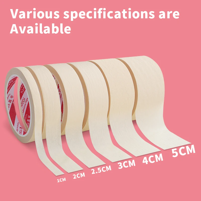 Masking Tape White Color Single Side Tape Adhesive Crepe Paper for Oil Painting Sketch Drawing Supplies Car Paintin Paper etc