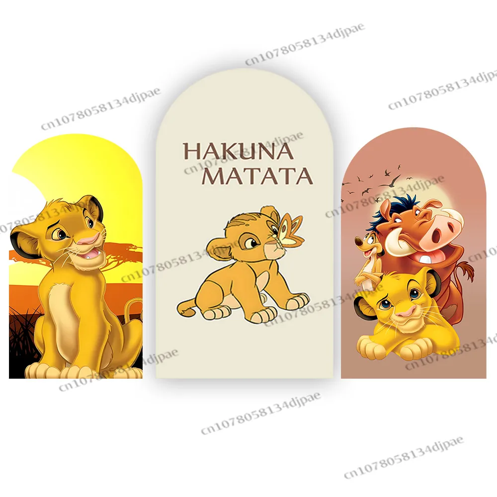 خلفية قوس حفلة الأسد الملك هاكونا ماتاتا بوي زينة خلفية عيد الميلاد غطاء أصفر سيمبا استحمام الطفل راية الدعائم #6