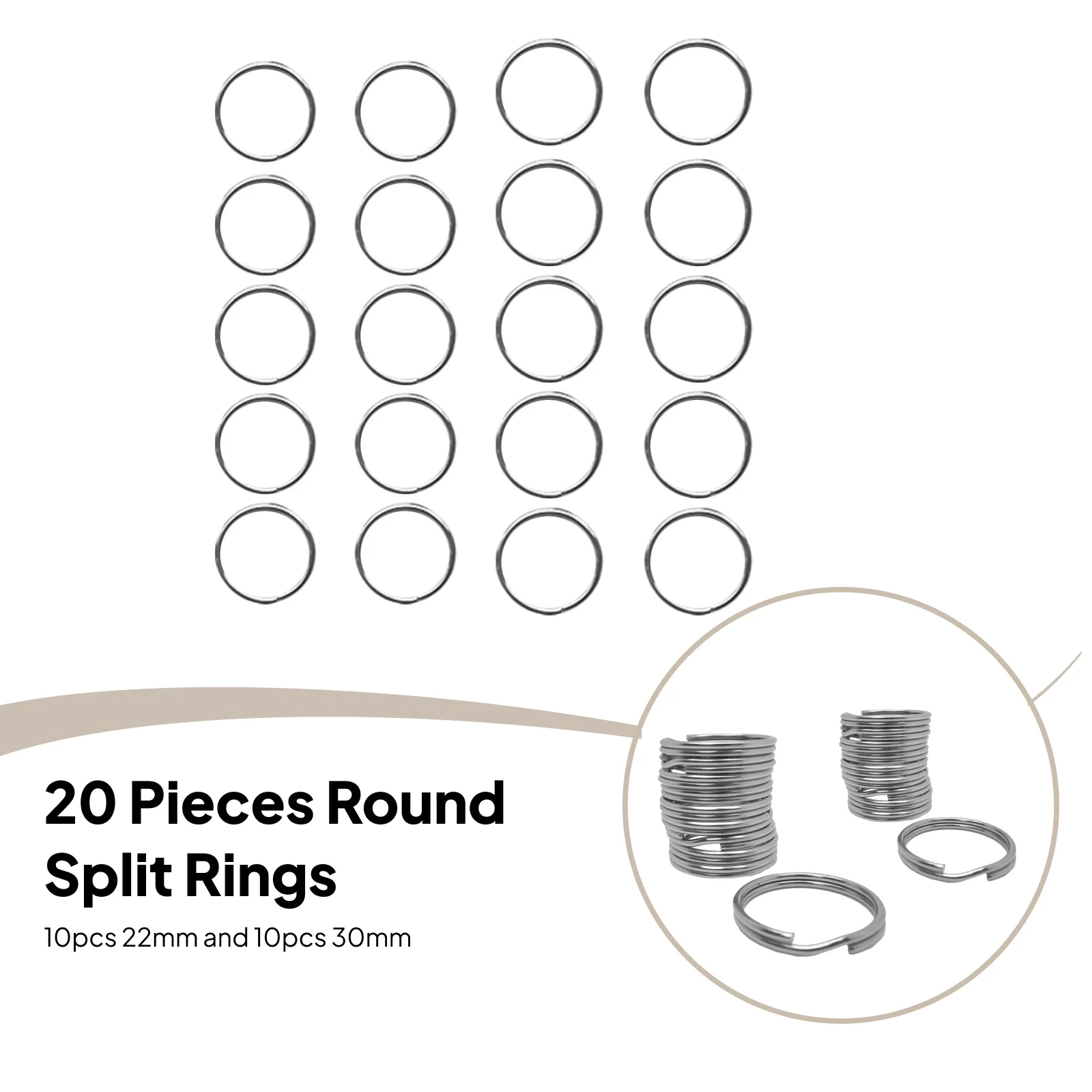 20Pcs/Lot 316 Stainless Steel Scuba Diving Gear Split Rings, Outdoor Camping Traveling Backpack Keyrings Scuba Diving Ring