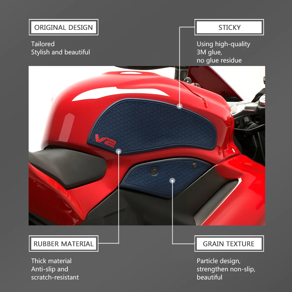 두카티 파니갈레 V2 / 스트리트파이터 V2 오토바이 연료 탱크 액세서리 방수 사이드 연료 탱크 패드 NWE 2025 논슬립 탱크 패드