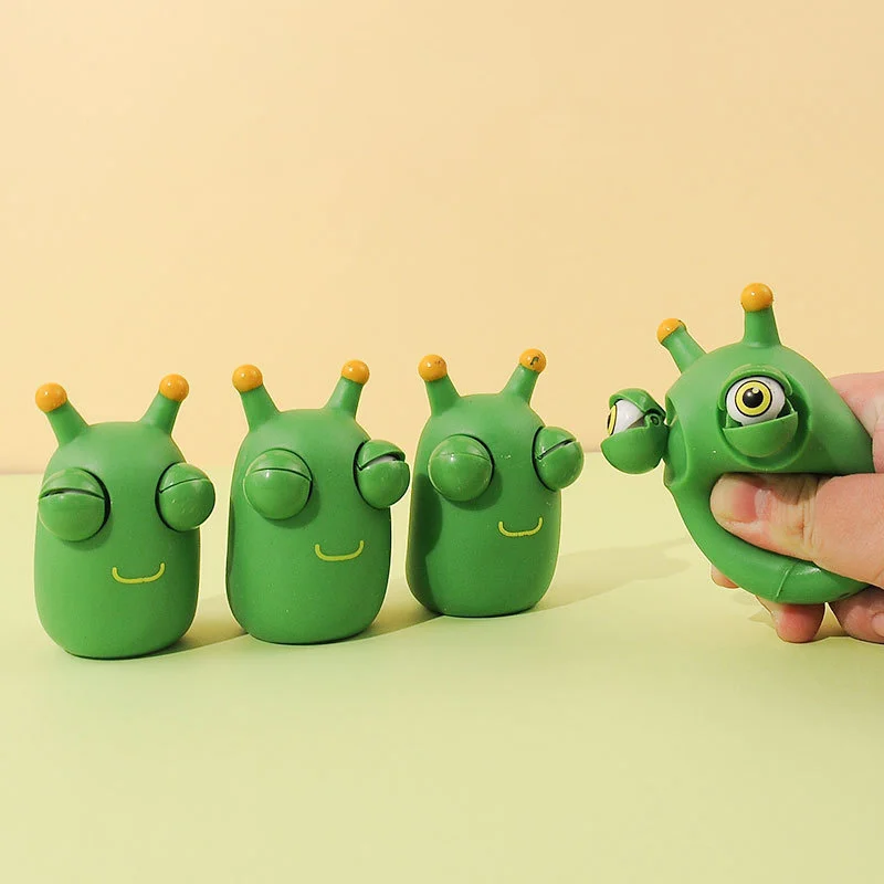 2022 New Squishy Toy Green Eye Worm Squeeze Toy Stress Reliever Antistress Fidget Halloween Christmas Kids Party Favors Gifts