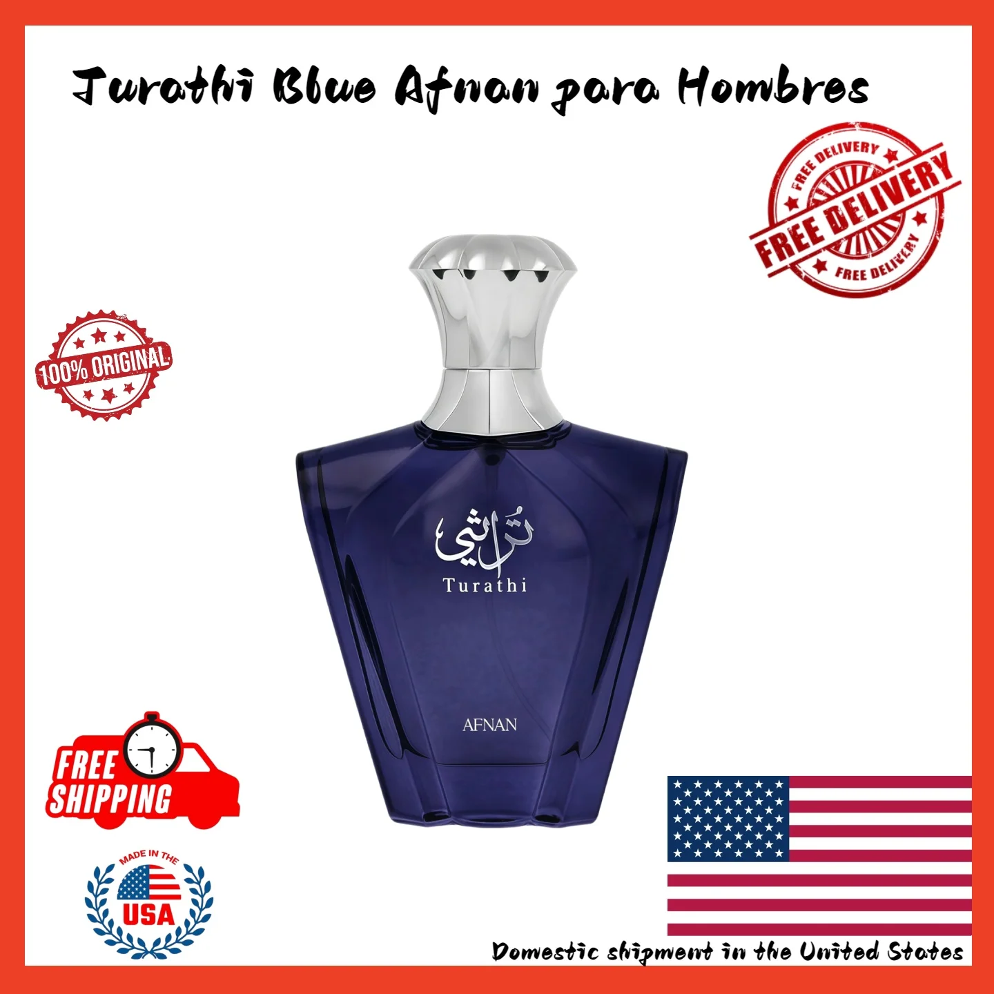 

Afnan Turathi Blue 90ml EDP for Men FREE SHIPPING WORLDWIDE Long-lasting fragrance, a must-have birthday gift.