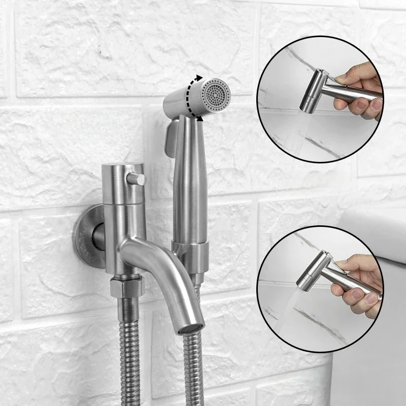 Robinet de Bidet à main en acier inoxydable, pulvérisateur, ensemble de Bidet, pulvérisateur de toilette, salle de bains, douche autonettoyante, robinet Shattaf