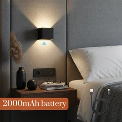 USB Rechargeable Wall Night Light Sensor Cordless Wall Lamp For Bedside Bedroom Corridor lighting for living room