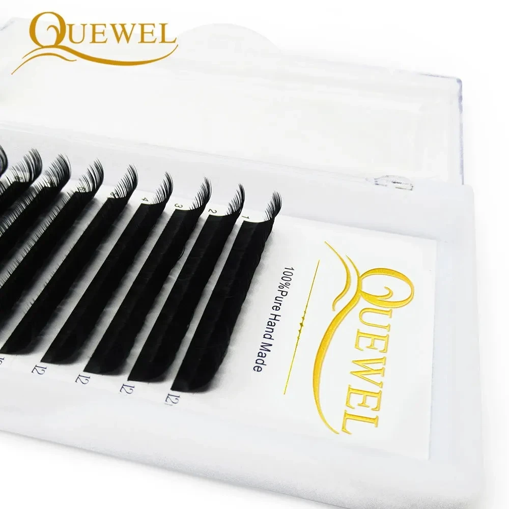 Quewel Lashes Classic 12 Lines Faux Mink Natural Eyelash Extension C/CC/D/DD Curl Individual Makeup Lashes Extension Supplies