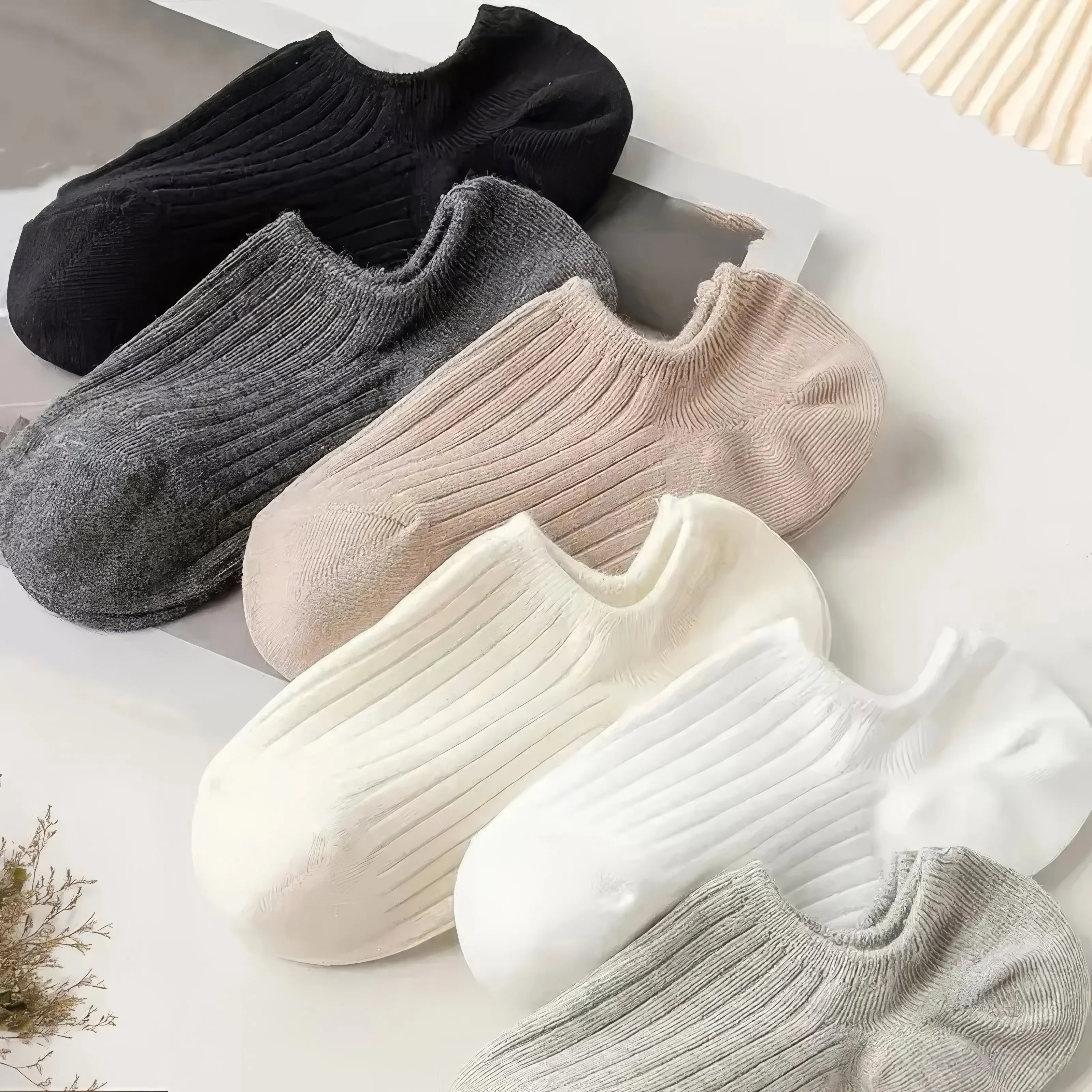 혼합 색상의 보이지 않는 보트 양말 6켤레, 모든 계절에 적합한 범용 미끄럼 방지 로우 컷, 일상적인 스포츠 활동에 적합