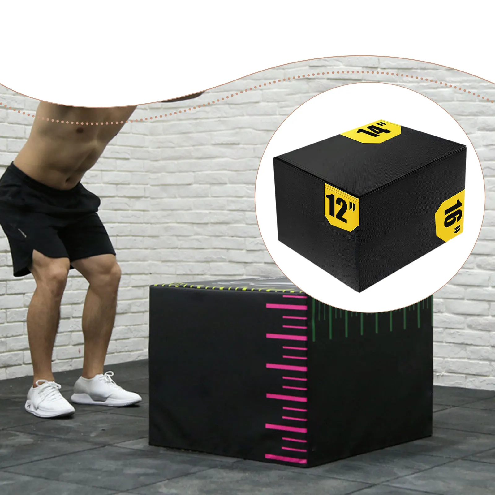 

Плиометрическая коробка для прыжков 3 в 1, долговечность, практичное многофункциональное оборудование для прыжков для тренировок в тренажерном зале, дома 30x35x40 см